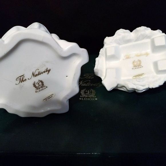 90"s Porcelain  Bisque Lenox The Nativity HOLY FAMILY 2 Piece Set Christmas Gift - Picture 7 of 12